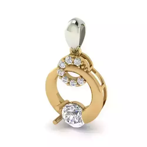 Golden Round Pendant With Diamonds
