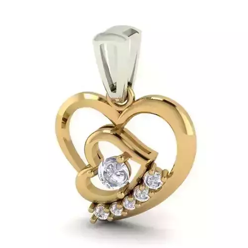 Heart Shaped Pendant With Diamonds 1 3D print model