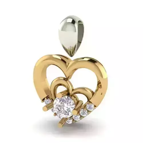 Heart Shaped Pendant With Diamonds 2 3D print model