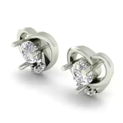 Heart Shaped Eartops With Diamonds 1