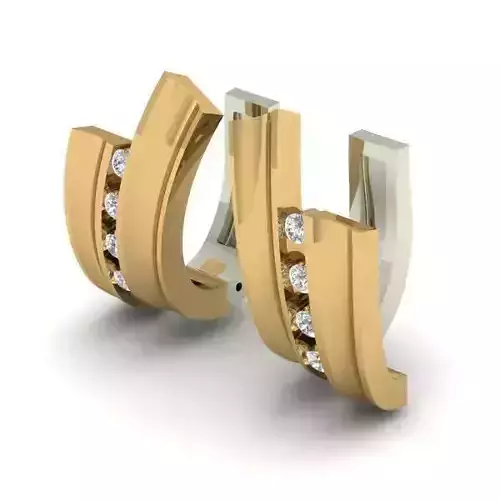 Golden Earrings With Diamonds 2