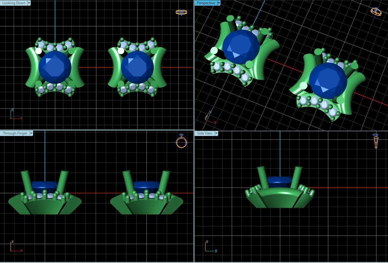 Silver Eartops With Diamonds 3D print model_1