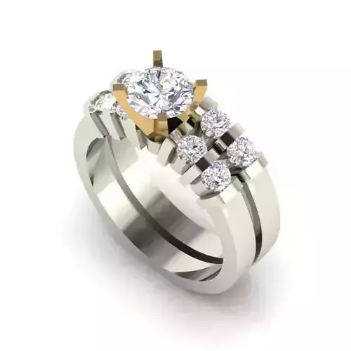 Moden Engagement Ring With Diamonds