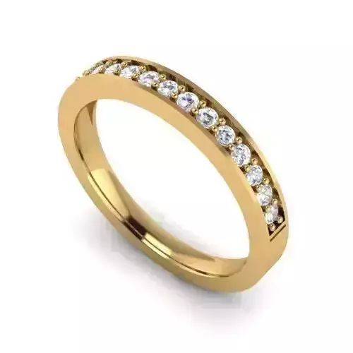 Thin Golden Engagement Ring With Diamonds 1