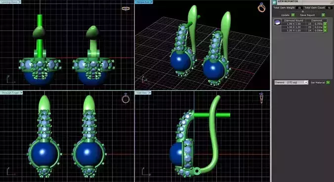 Earrings With Diamonds and Pearls 1