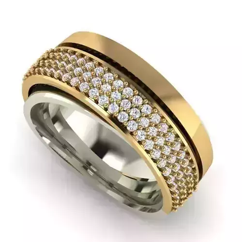 Golden Engagement Ring With Diamonds 9