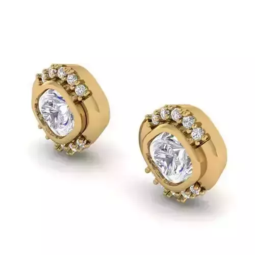 Golden Eartops With Diamonds 3