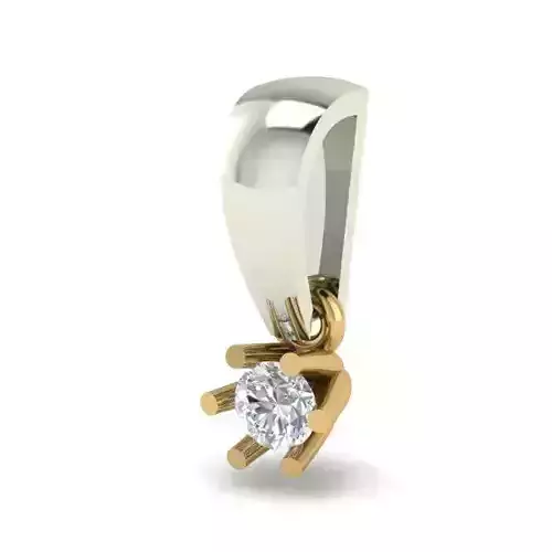 Gold Color Pendant with Diamonds