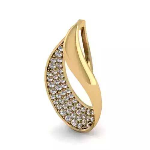 Golden Drop Shape Pendant with Diamonds 1