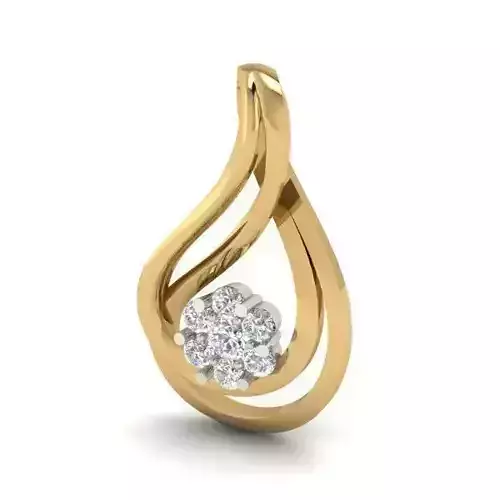 Golden Drop Shape Pendant with Diamonds 2