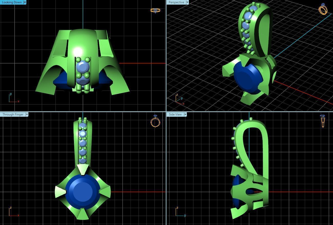 Gold Color Pendant With Diamonds 7 3D print model_1