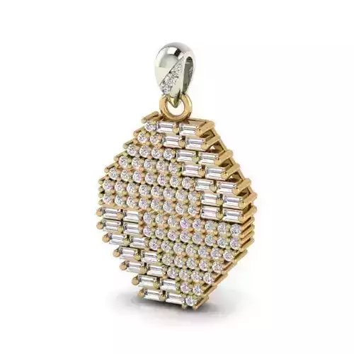 Gold Color Pendant With Diamonds 8