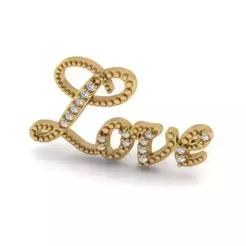 Love Script Pendant With Diamonds