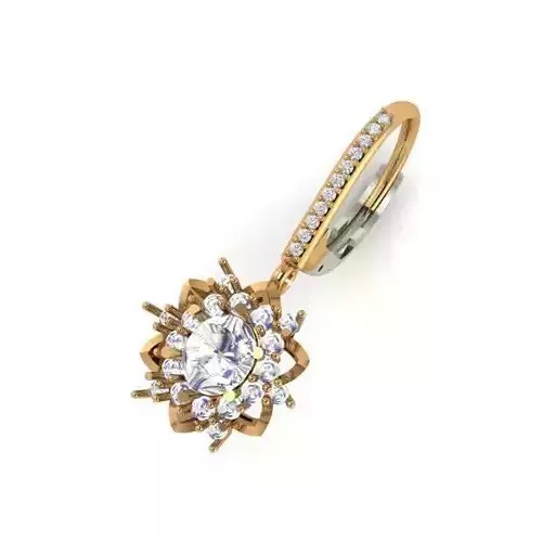 Flower Shape Halo Pendant