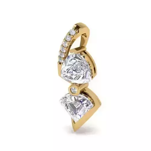 Gold Color Pendant With Diamonds 9