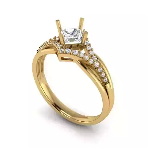 Gold Color Engagement Ring With Diamonds 19