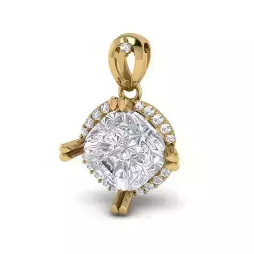 Gold Color Pendant With Diamonds 10