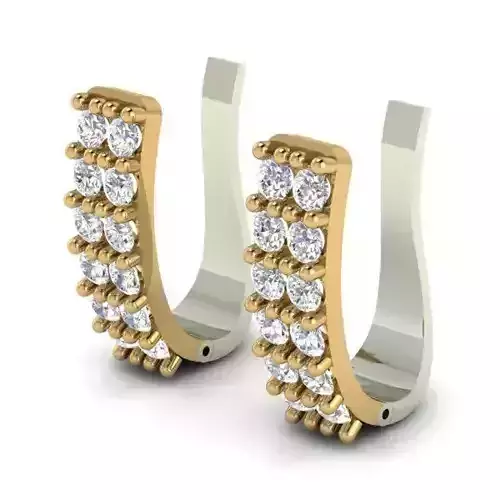 Golden Earrings With Diamonds 3