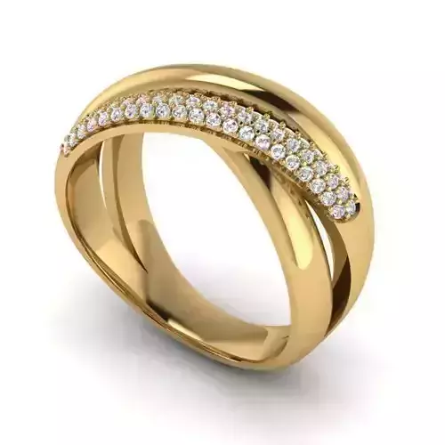 Golden Spiral Engagement Ring With Diamonds 1