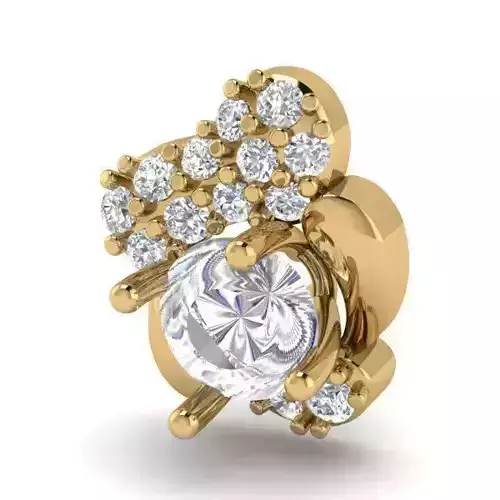 Gold Color Pendant With Diamonds 11