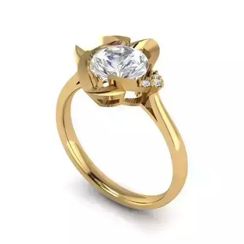 Flower Shaped Engagement Ring With Diamonds 57