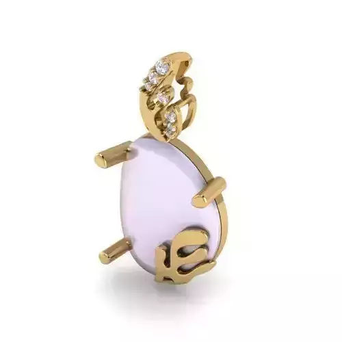 Drop Shaped Pendant with Pearl 3D print model