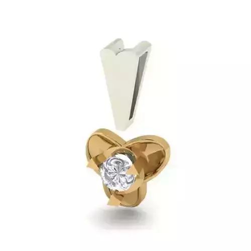 Flower Shaped Pendant With Diamond 1 3D print model
