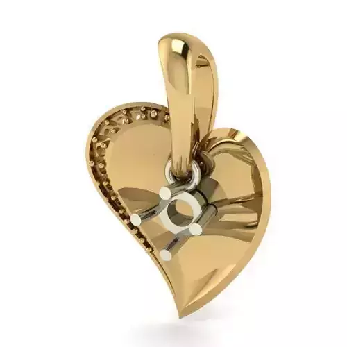 Heart Shaped Golden Pendant  3D print model