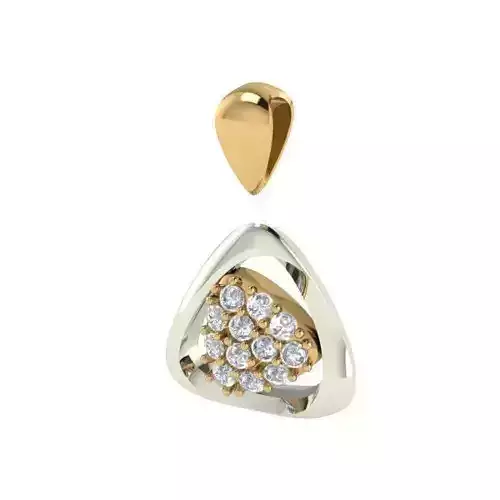 Triangle Shaped Pendant With Diamonds