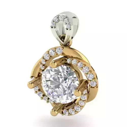 Flower Shaped Pendant With Diamond 2