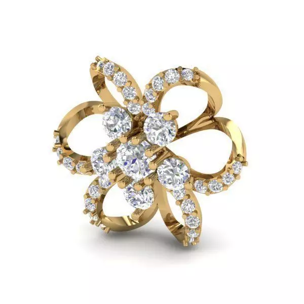 Flower Shaped Eartops With Diamonds 7 3D print model_0