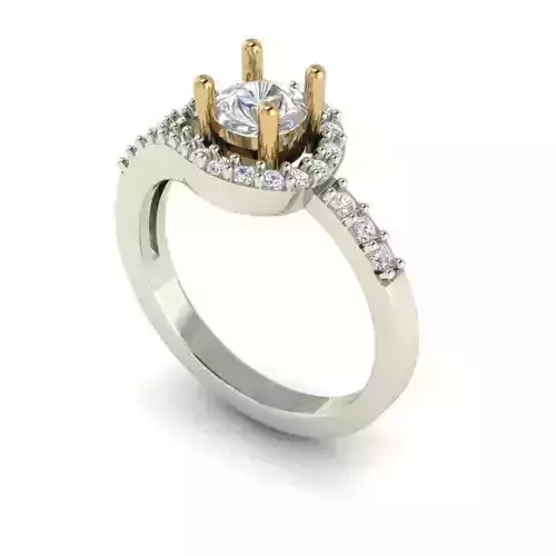 Swirl Loop Engagement Ring With Diamonds