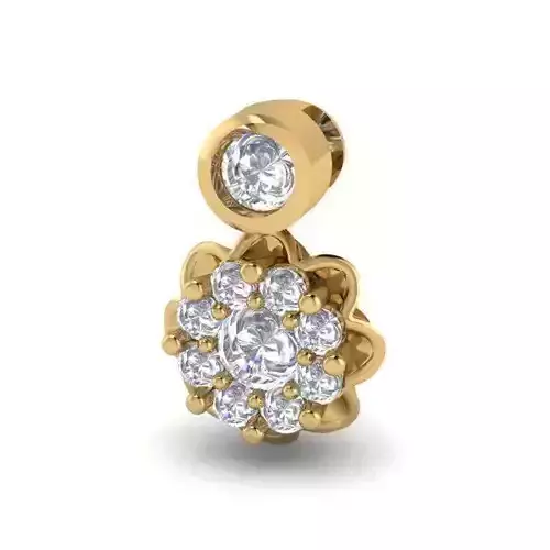 Flower Shaped Pendant With Diamond 3