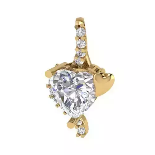 Heart Shaped Pendant With Diamonds 4