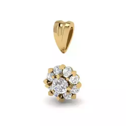 Flower Shaped Pendant With Diamonds 4