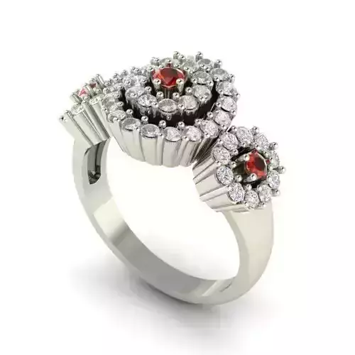 Engagement Ring With Diamonds and Ruby 2