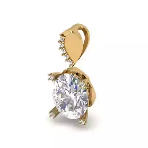 Gold Color Pendant With Diamonds 12