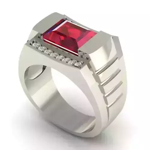 Thick Engagement Ring With Ruby