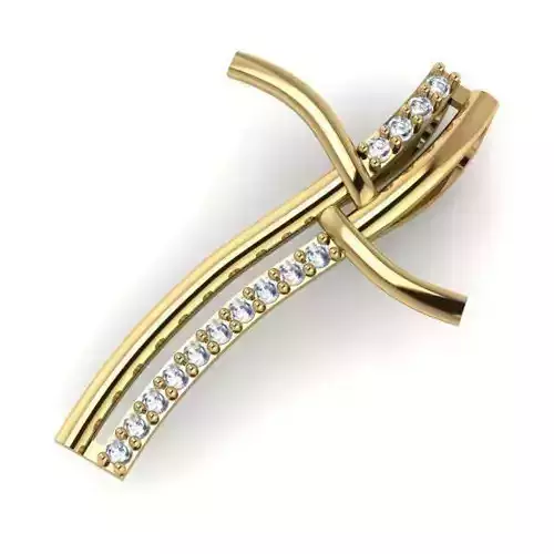 Gold Color Pendant With Diamonds 13