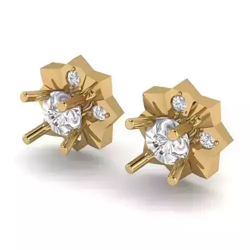 Star Shaped Gold Color Pendant With Diamonds 1