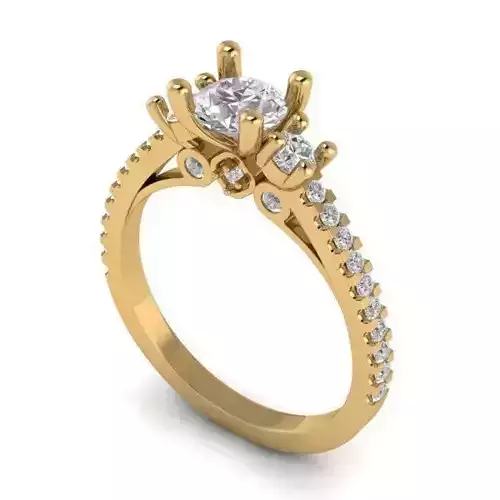 Gold Color Engagement Ring With Diamonds 23