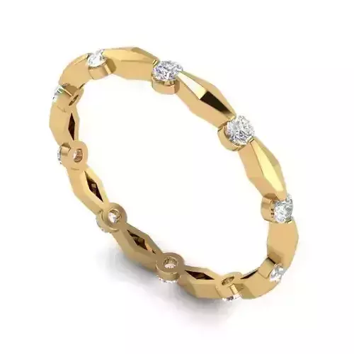 Thin Golden Engagement Ring With Diamonds 2