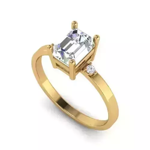 Gold Color Engagement Ring With Diamonds 24