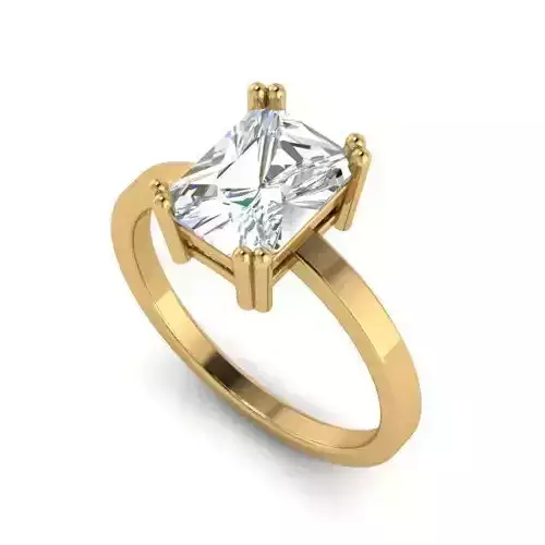 Rectangular Shape Diamond Engagement Ring 1