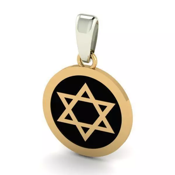 Pentagram Shaped Golden Pendant 1 3D print model