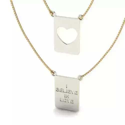 Stainless Steel Heart Shape Pendant 3D print model
