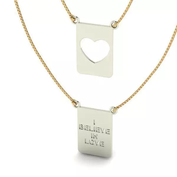Stainless Steel Heart Shape Pendant 3D print model