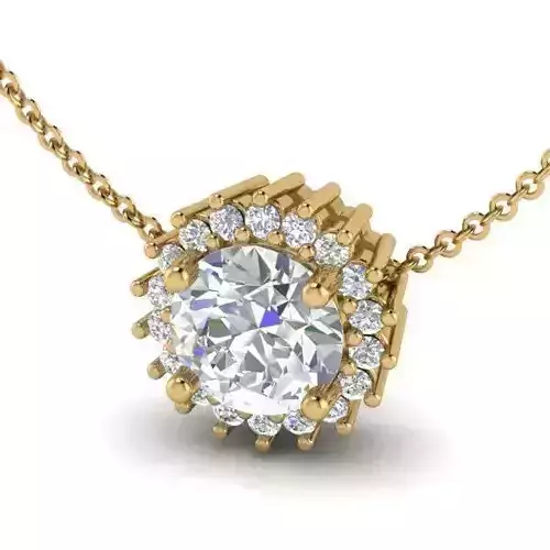 Round Shape Golden Halo Pendant