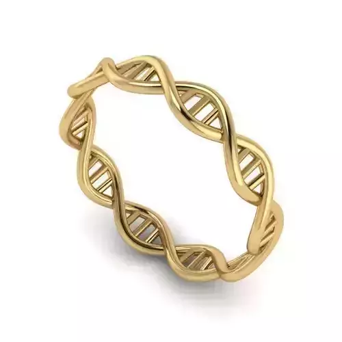 Twisted DNA Shape Golden Engagement Ring 1