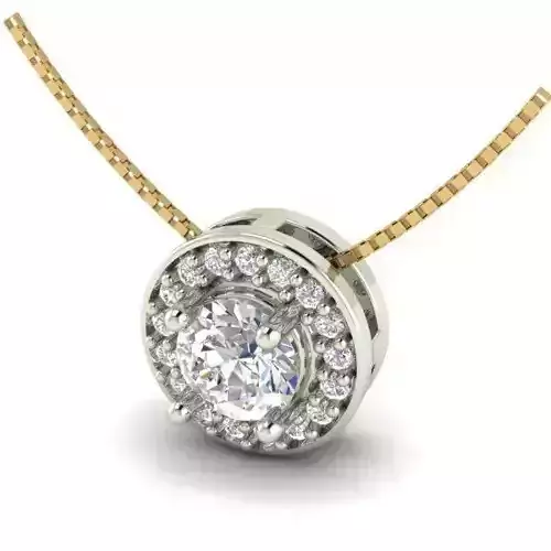 Round Halo Pendant With Diamonds 3